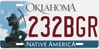 OK license plate 232BGR