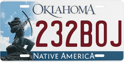 OK license plate 232BOJ