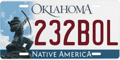 OK license plate 232BOL