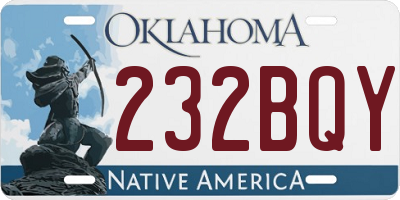 OK license plate 232BQY