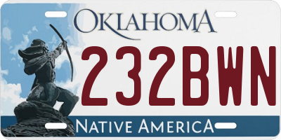 OK license plate 232BWN