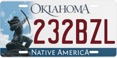 OK license plate 232BZL