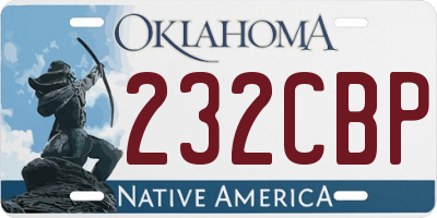OK license plate 232CBP