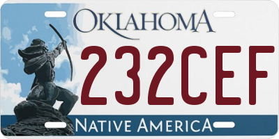 OK license plate 232CEF