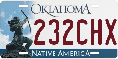 OK license plate 232CHX