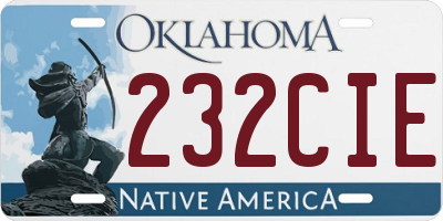 OK license plate 232CIE