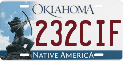 OK license plate 232CIF