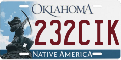 OK license plate 232CIK