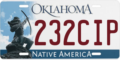 OK license plate 232CIP