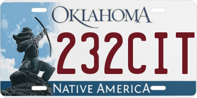 OK license plate 232CIT