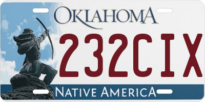 OK license plate 232CIX