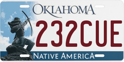 OK license plate 232CUE