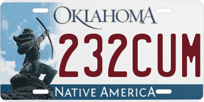 OK license plate 232CUM