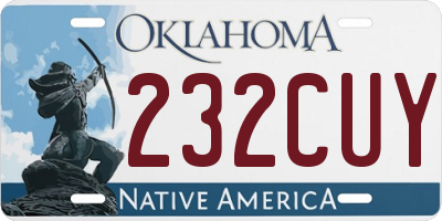 OK license plate 232CUY