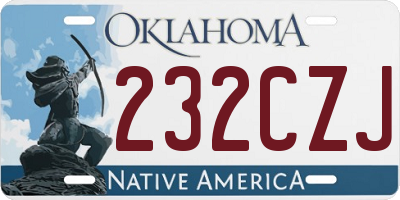 OK license plate 232CZJ
