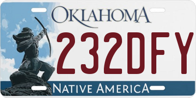 OK license plate 232DFY