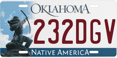 OK license plate 232DGV