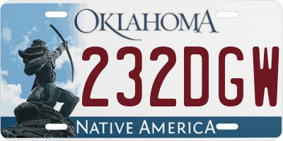 OK license plate 232DGW