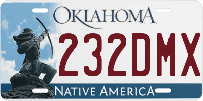 OK license plate 232DMX