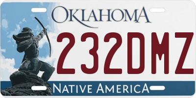 OK license plate 232DMZ