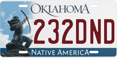 OK license plate 232DND
