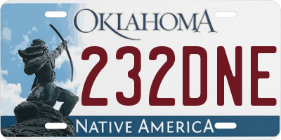 OK license plate 232DNE