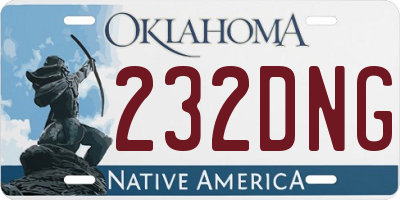 OK license plate 232DNG