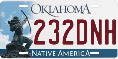 OK license plate 232DNH