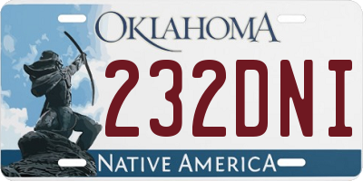 OK license plate 232DNI