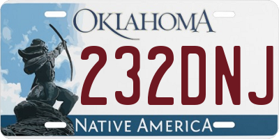 OK license plate 232DNJ
