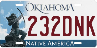 OK license plate 232DNK