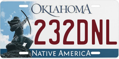 OK license plate 232DNL