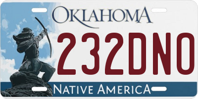OK license plate 232DNO