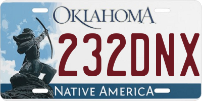 OK license plate 232DNX