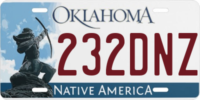 OK license plate 232DNZ