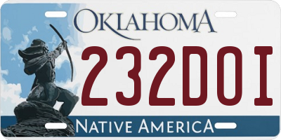 OK license plate 232DOI