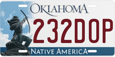 OK license plate 232DOP