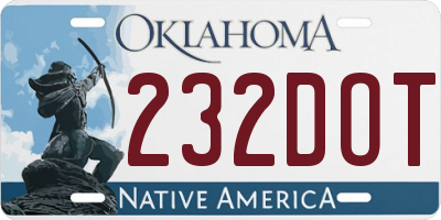 OK license plate 232DOT