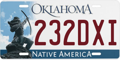 OK license plate 232DXI
