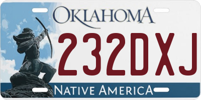 OK license plate 232DXJ