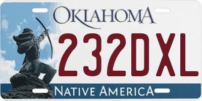 OK license plate 232DXL