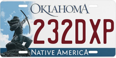 OK license plate 232DXP