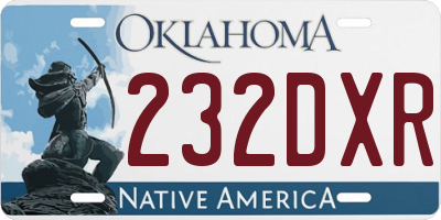 OK license plate 232DXR