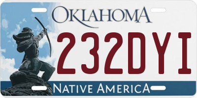 OK license plate 232DYI