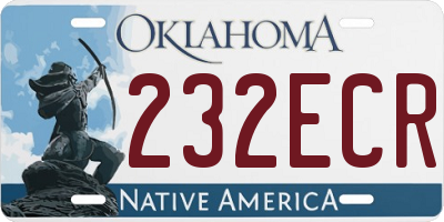 OK license plate 232ECR