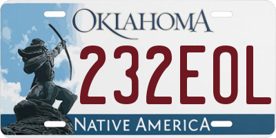 OK license plate 232EOL