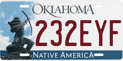 OK license plate 232EYF
