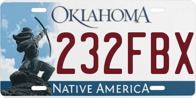 OK license plate 232FBX