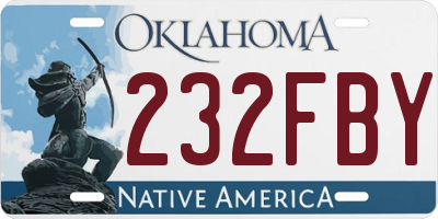 OK license plate 232FBY