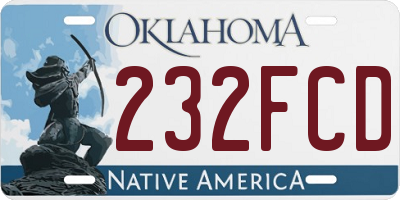 OK license plate 232FCD